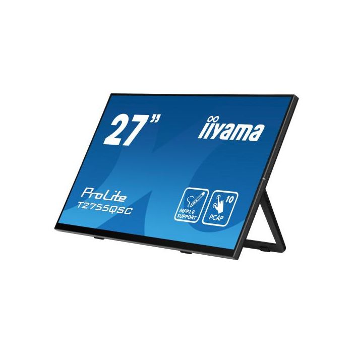 Monitor Iiyama 27" Ips Bonded Pcap 10P Touch, Mpp2.0 (Active Stylus) Supported, 2560X1440, Flat Bezel Free Glass Front, Hdmi, Displayport, 360Cd/M², Usb Hub 2X 3.2, Speakers, Bookstand (T2755QSC-B1) 5 Monitor Iiyama 27" Ips Bonded Pcap 10P Touch, Mpp2.0 (Active Stylus) Supported, 2560X1440, Flat Bezel Free Glass Front, Hdmi, Displayport, 360Cd/M², Usb Hub 2X 3.2, Speakers, Bookstand (T2755QSC-B1) 5