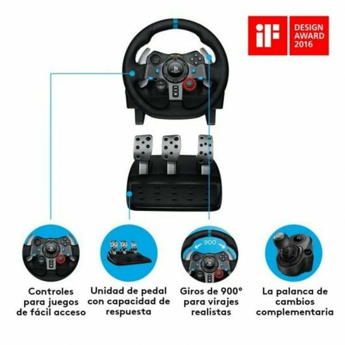 Logitech G29 Driving Force Volante y Pedales, Retroalimentación de Fuerza para PC, PlayStation 5, PS4 y PS3, USB Alámbrico 58 Logitech G29 Driving Force Volante y Pedales, Retroalimentación de Fuerza para PC, PlayStation 5, PS4 y PS3, USB Alámbrico 58