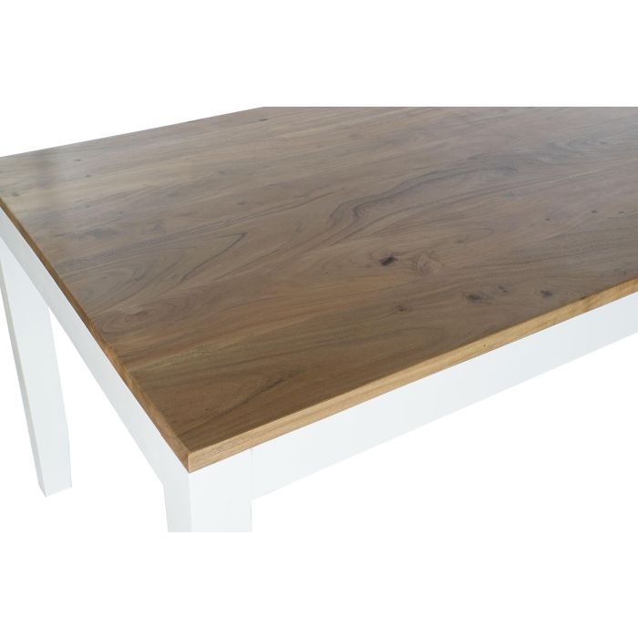 DKD Home Decor Daniela Mesa Comedor Urban Blanco Marron Madera Mango Acacia 100 x 80 x 200 cm 1