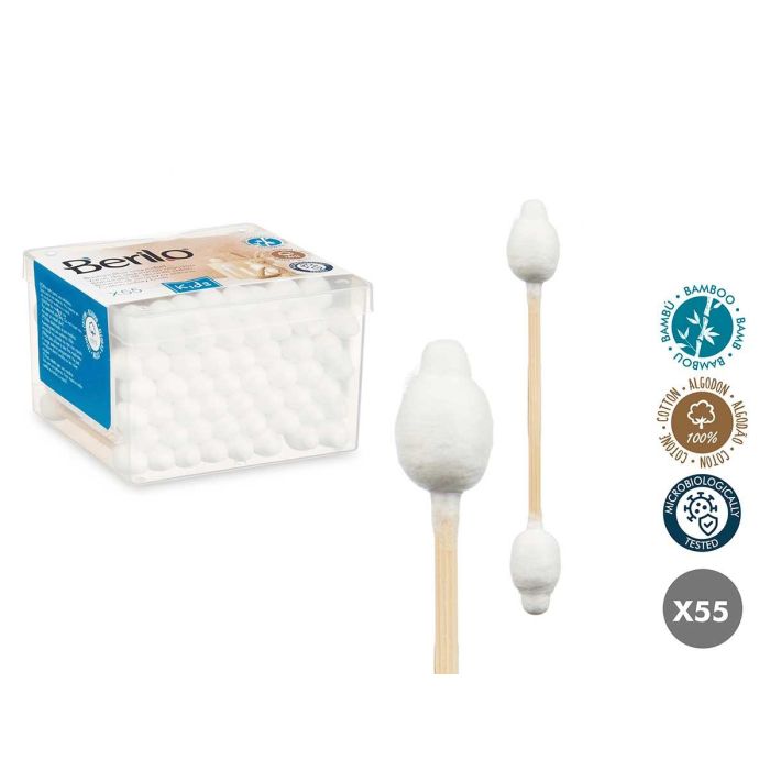 Caja 55 Bastoncillos Oidos Bambu Bebe Berilo 8X5CM (48 Unidades) Caja 55 Bastoncillos Oidos Bambu Bebe Berilo 8X5CM (48 Unidades)