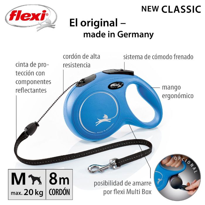 Flexi Correa New Classic M Cordón 8M Azul 0 Flexi Correa New Classic M Cordón 8M Azul 0