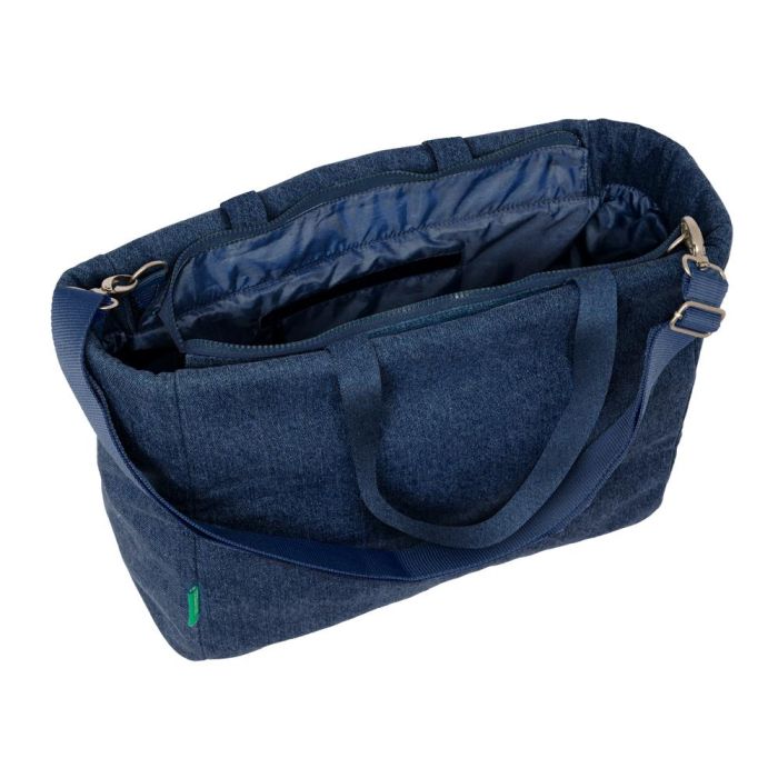 Bolso Benetton Denim Azul 40 x 31 x 17 cm 4