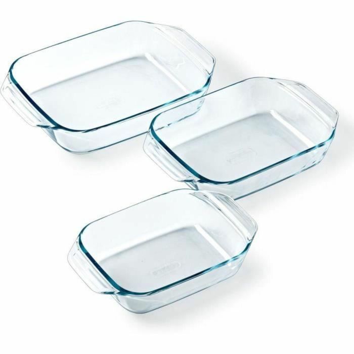 Pyrex PYR3426470296434 Juego de 3 fuentes para horno Rectangular Vidrio 20-25-28 cm 0 Pyrex PYR3426470296434 Juego de 3 fuentes para horno Rectangular Vidrio 20-25-28 cm 0