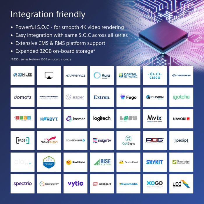 Monitor Videowall Sony PRO BRAVIA 85" 4K Ultra HD 11 Monitor Videowall Sony PRO BRAVIA 85" 4K Ultra HD 11