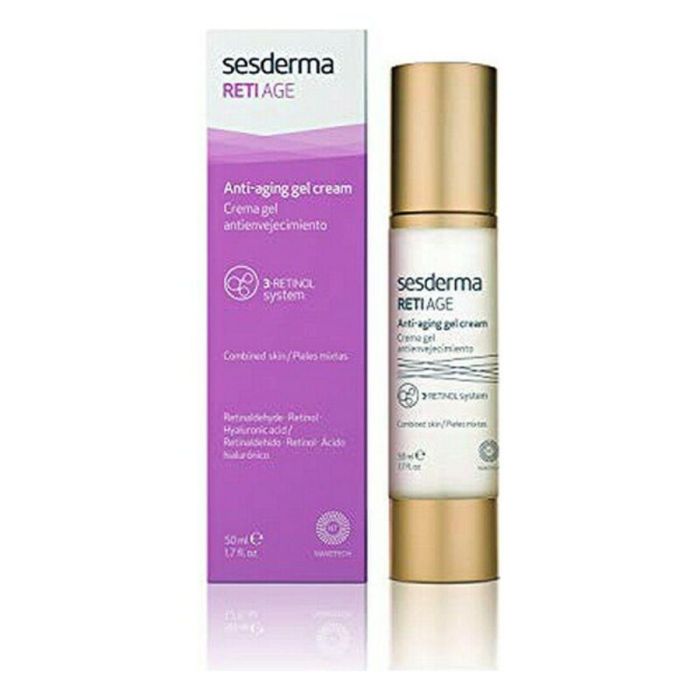 Sesderma RETI-AGE Crema Gel Antienvejecimiento Facial con Sistema 3-Retinol para Pieles Maduras, Mixtas y Grasas 50 ml