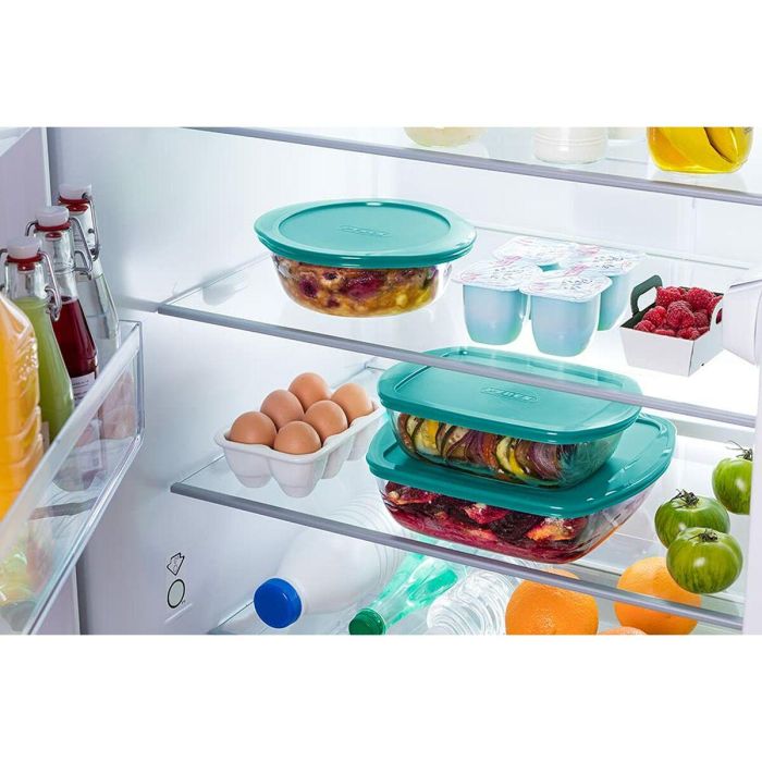 Pyrex AAAAN75162 - Juego 3 Platos con Tapa Cook & Store - Vidrio Rectangular - 0,4 L, 1,1 L, 2,5 L 4