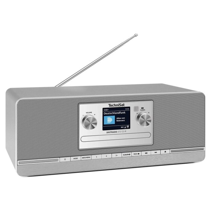 TechniSat DigitRadio 372 CD IR - Radio Internet con CD, DAB+, FM, Bluetooth 5.0, WiFi, Pantalla TFT 2.4", Altavoces Estéreo, Plata