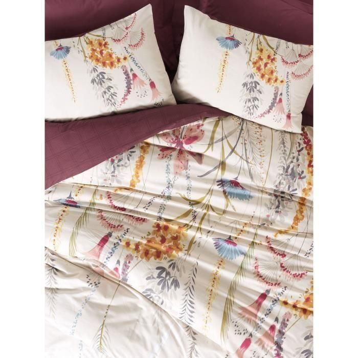 Juego de cama - 1 funda nórdica 220x240 cm + 2 fundas de almohada 60x60 cm - 100% algodón - Rojo 3 Juego de cama - 1 funda nórdica 220x240 cm + 2 fundas de almohada 60x60 cm - 100% algodón - Rojo 3