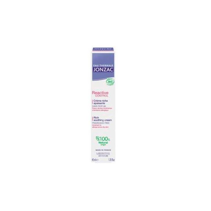 JONZAC ECO-BIO Crema Rica Alta Tolerancia 40 ml Bio. Emulsión para pieles sensibles e intolerantes. Calmante, base de maquillaje.