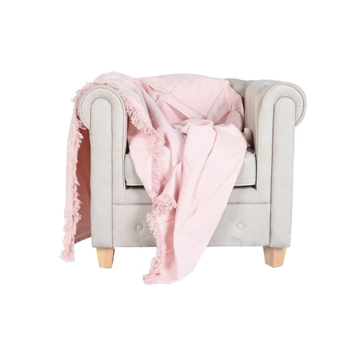 Plaid Basicos DKD Home Decor Rosa Blanco 260 x 0.1 x 230 cm (2 Unidades) 3 Plaid Basicos DKD Home Decor Rosa Blanco 260 x 0.1 x 230 cm (2 Unidades) 3