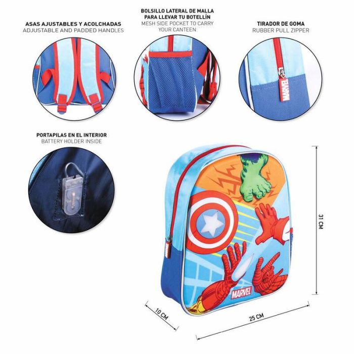 Mochila Infantil 3D The Avengers Azul (25 x 31 x 10 cm) 4 Mochila Infantil 3D The Avengers Azul (25 x 31 x 10 cm) 4