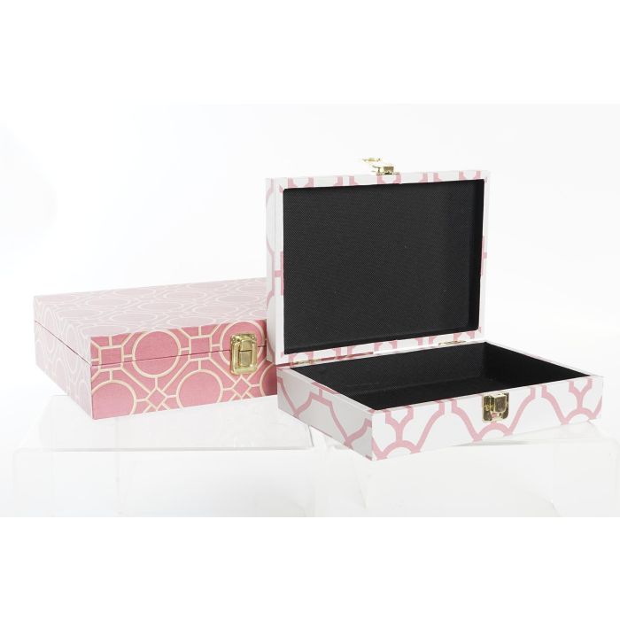 Caja Sixties DKD Home Decor Naranja Blanco 21 x 8 x 29 cm Set de 2 2