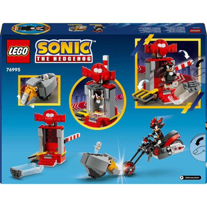 LEGO 76995 Huida de Shadow The Hedgehog Sonic - Set de Juguetes con Cámara de Estasis, RhinoBot y Moto, ideal para Niños +8 Años 8