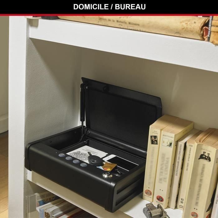 Master Lock Caja fuerte compacta de alta seguridad, apertura dual: código electrónico y llave, Acero 2.3 L 1