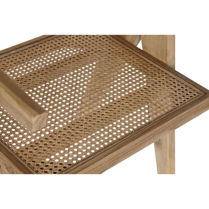 Silla de Comedor DKD Home Decor Natural Teca Ratán (58 x 56 x 82 cm) 1