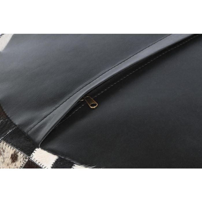 DKD Home Decor Cojin Suelo Colonial Marron Oscuro Crema Piel 48 x 35 x 48 cm 3