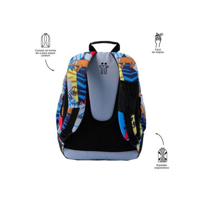Totto Mochila Rayol Lazel MA04ECO002-2416N-6YB, Escolar, 33x44x13.5 cm, 19.6L, Lona RPET, Estampado 1