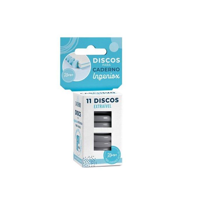 Carchivo Estuche 11 Discos Para Cuaderno Ingeniox 30 mm Plástico Gris