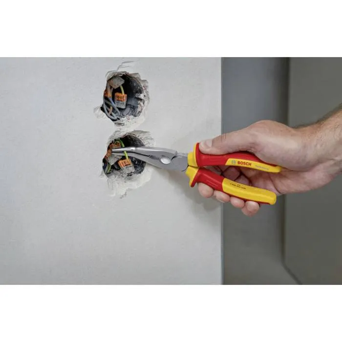 Bosch Alicates de boca larga acodados VDE 200 mm Aislados hasta 1000 V Protección eléctrica 1