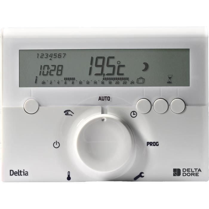 DELTA DORE Deltia 8.00 termostato ambiental programable con cable electrónico DELTA DORE Deltia 8.00 termostato ambiental programable con cable electrónico
