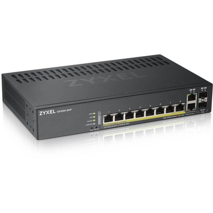 Zyxel GS1920-8HPV2-EU0101F Switch Gestionado Gigabit Ethernet 8 Puertos PoE Negro 0 Zyxel GS1920-8HPV2-EU0101F Switch Gestionado Gigabit Ethernet 8 Puertos PoE Negro 0