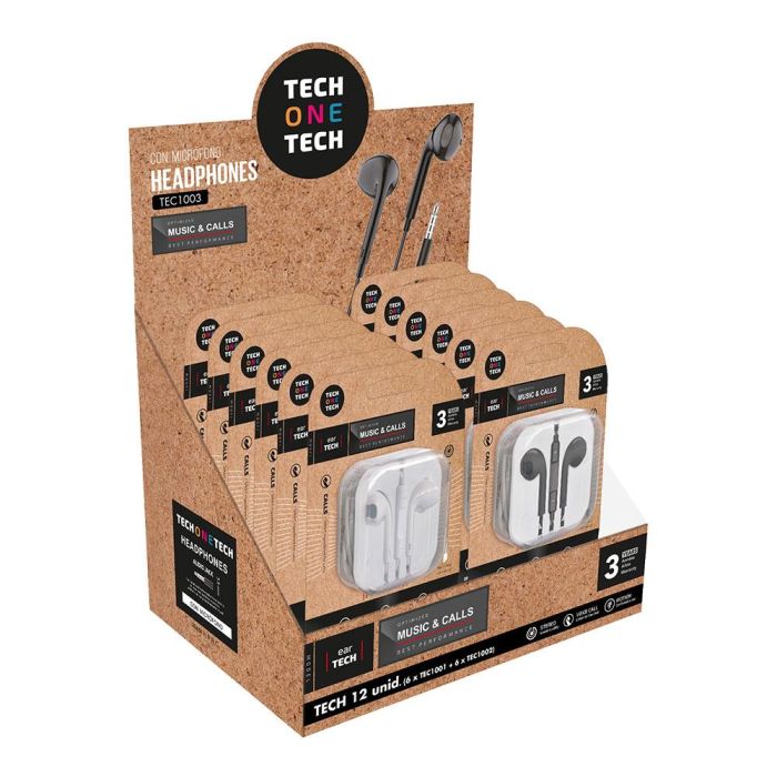Auriculares con Micrófono Tech One Tech TEC1003 12 Unidades 0 Auriculares con Micrófono Tech One Tech TEC1003 12 Unidades 0