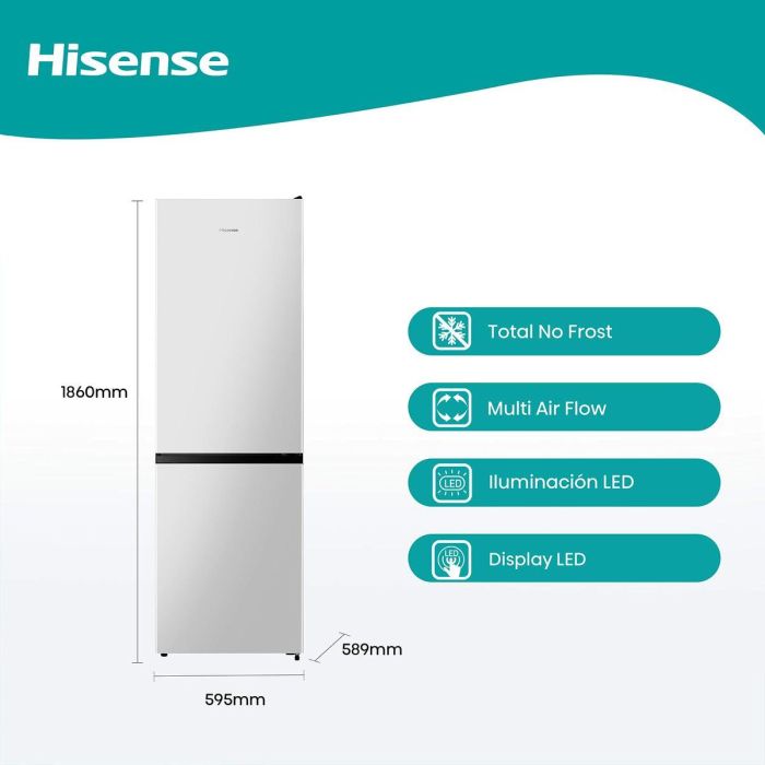 Frigorífico combinado Hisense RB390N4AWE 186 Blanco 304 L 17 Frigorífico combinado Hisense RB390N4AWE 186 Blanco 304 L 17