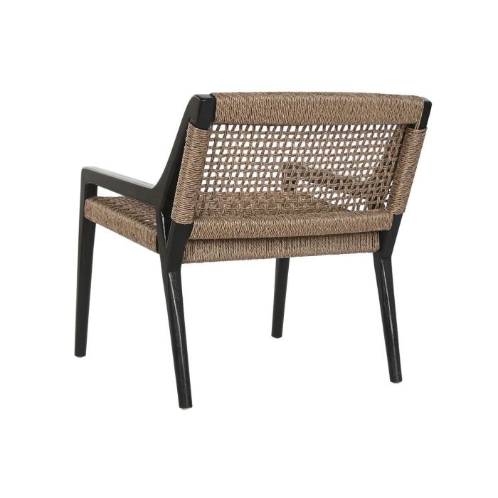 DKD Home Decor Silla Boho de Teca y Fibra Negro 62 x 72 x 65 cm 4 DKD Home Decor Silla Boho de Teca y Fibra Negro 62 x 72 x 65 cm 4