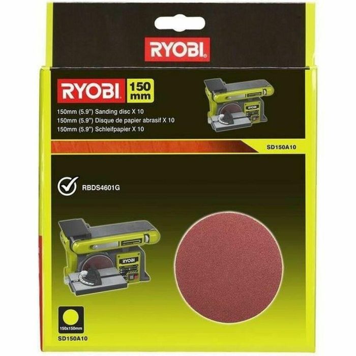Ryobi RBDS4601G Disco Abrasivo 10 Unidades 150 mm Autoagarrante Grano 80