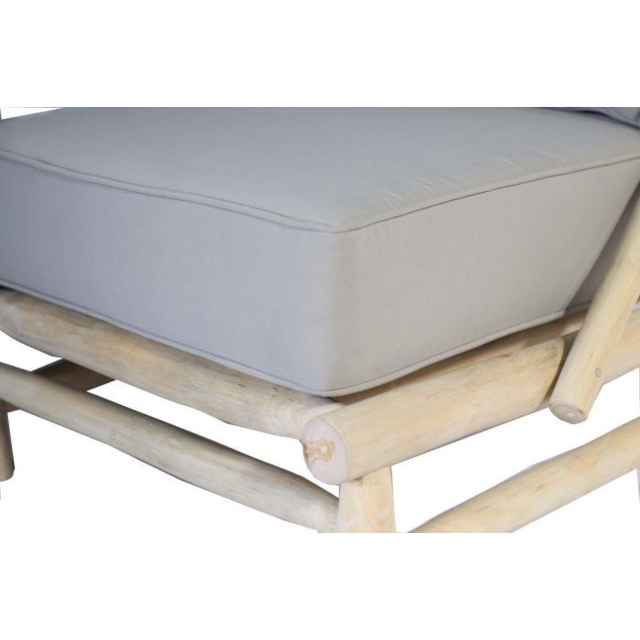 DKD Home Decor Butaca Balines Gris Claro Natural Madera Teca y Poliéster 80 x 73 x 82 cm 1