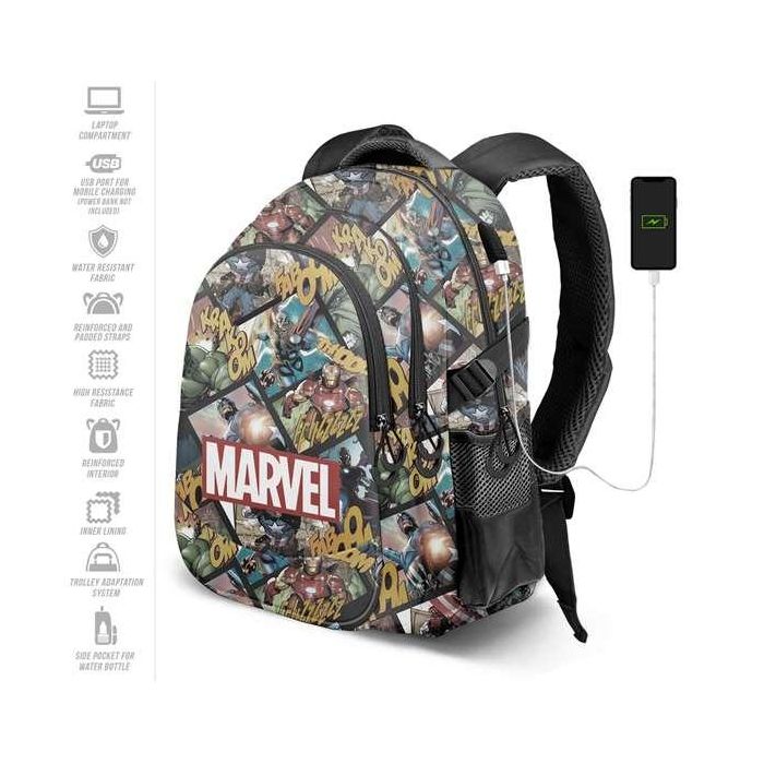 Karactermania Mochila Avengers Run. Plus Fan React 44x34x21 cm, 3 compartimentos, bolsillo para portátil, material Ripstop 10 Karactermania Mochila Avengers Run. Plus Fan React 44x34x21 cm, 3 compartimentos, bolsillo para portátil, material Ripstop 10