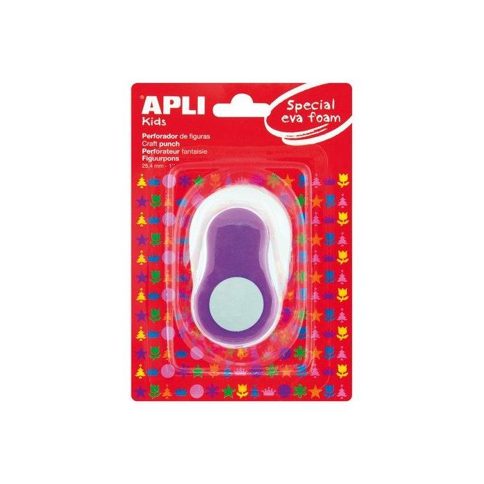 Taladro Goma Eva Apli 25,4 Mm Redondo Lila