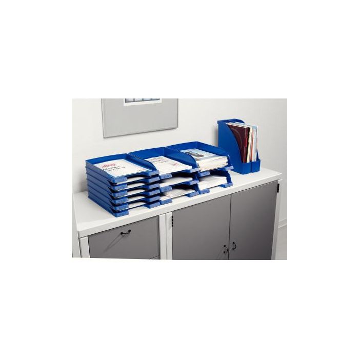 Bandeja Sobremesa Leitz Plus Jumbo Opaca Color Azul 255x357x103 mm 4 unidades 1