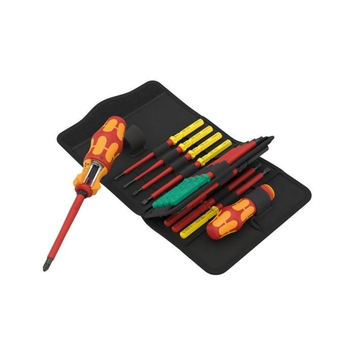 Wera 05006618001 Juego de destornilladores Kraftform Kompakt VDE 17 RA 1. Trinquete, 17 piezas, para electricistas