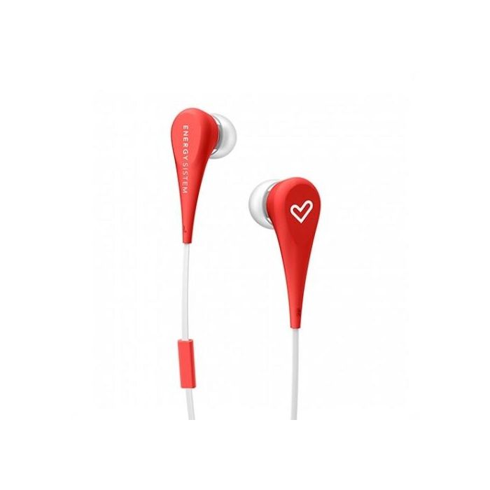 Energy Sistem Auriculares Intrauditivos Style 1+ con Micrófono, Cable Plano, Rojo 3