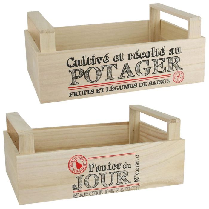 Totally Addict Caja Verduras Madera 32,3x21,2 cm h.13,2 cm 2