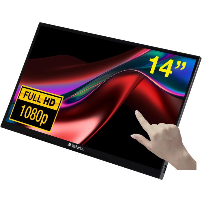 Verbatim Monitor Portátil Táctil 14" Full HD 1920x1080, 10 Puntos Táctiles, USB C, IPS, HDR
