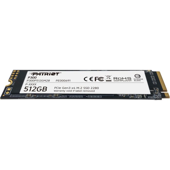 Patriot P300P512GM28 SSD M.2 512 GB PCIe 3.0 x4 NVMe 1.3 2280 – Lectura 1700 MB/s Escritura 1200 MB/s 2