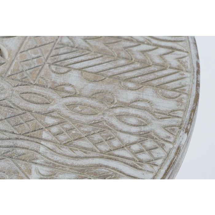 DKD Home Decor Mesita Auxiliar Estilo Indio Blanco Dorado 75 x 50 x 75 cm 2