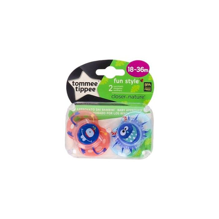 Tommee Tippee Chupete Fun Style Sili Redon 18-36 M 2 Un Nino