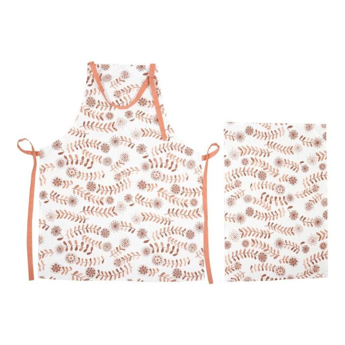 DKD Home Decor Delantal de Cocina Cottage Aldea 21 Poliéster Terracota Blanco 60x80 cm Set de 2 1 DKD Home Decor Delantal de Cocina Cottage Aldea 21 Poliéster Terracota Blanco 60x80 cm Set de 2 1