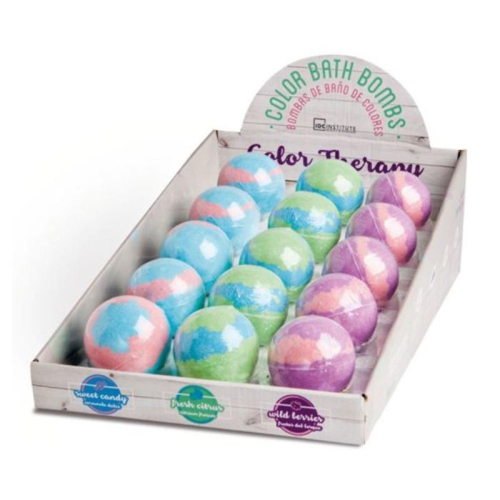 IDC Institute Bomba de Baño Efervescente Multicolor para Relajación y Bienestar, 140 gr - Variedad de Aromas