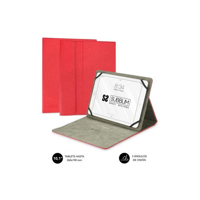 Funda Subblim Clever Stand para Tablets de 9"-10.1"/ Roja