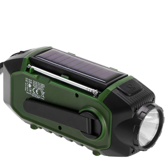 Radio emergencia multifunción solar/dinamo/usb 4000 mah cr1919, verde, 181 x 72 x 82 mm 4 Radio emergencia multifunción solar/dinamo/usb 4000 mah cr1919, verde, 181 x 72 x 82 mm 4