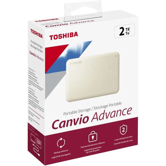 Toshiba Canvio Advance Disco Duro Externo 2 TB, USB 3.2 Gen 1 (5 Gbit/s), Color Beige 3 Toshiba Canvio Advance Disco Duro Externo 2 TB, USB 3.2 Gen 1 (5 Gbit/s), Color Beige 3