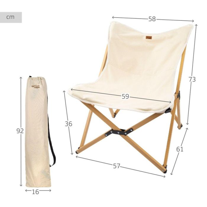 Silla de Camping Plegable Aktive Tierra 58 x 73 x 61 cm (2 Unidades) 3