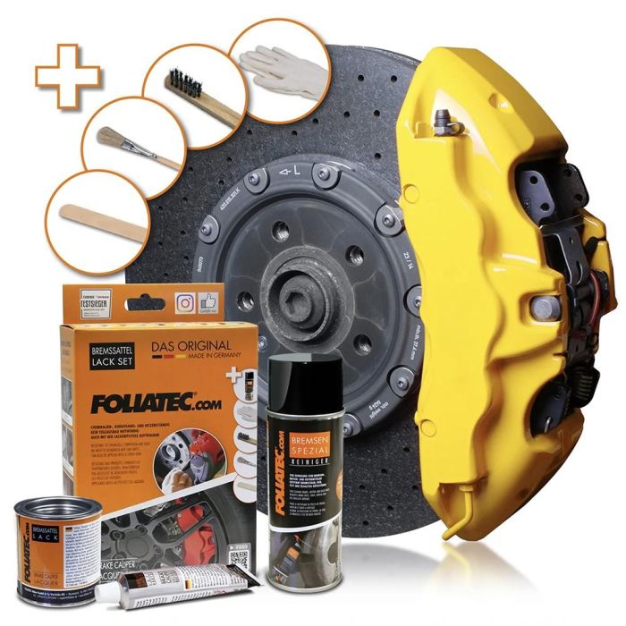 Foliatec FO2161 Pintura Pinza Freno Set Speed Amarillo 3 Componentes Resistente Químicos Corrosión Aceite Para 4 Pinzas Sin Desmontar Foliatec FO2161 Pintura Pinza Freno Set Speed Amarillo 3 Componentes Resistente Químicos Corrosión Aceite Para 4 Pinzas Sin Desmontar