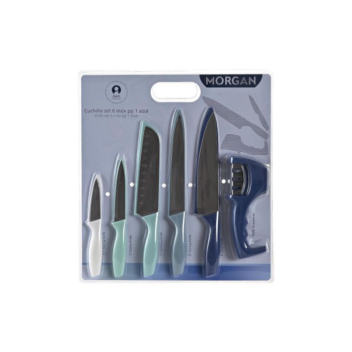 DKD Home Decor Cuchillo Básico Azul, Set de 6 Piezas de Acero Inoxidable y Polipropileno, Apto para Lavavajillas 0 DKD Home Decor Cuchillo Básico Azul, Set de 6 Piezas de Acero Inoxidable y Polipropileno, Apto para Lavavajillas 0