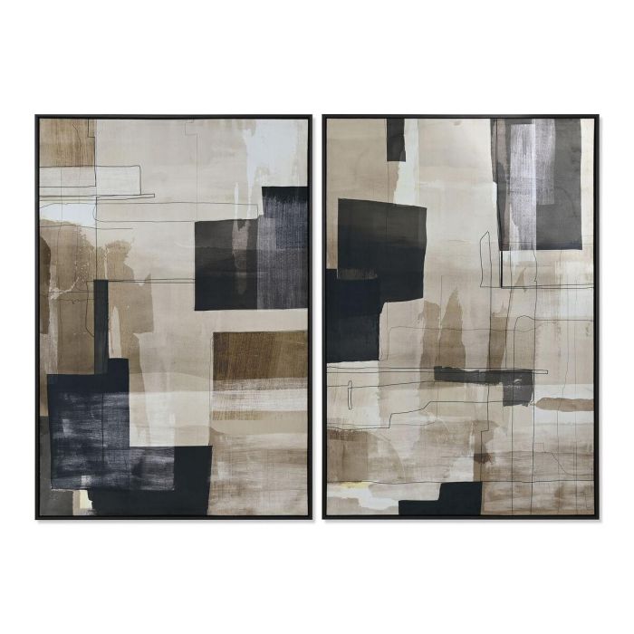 Cuadro Home ESPRIT Negro Beige Abstracto Urbano 83 x 4 x 123 cm (2 Unidades) Cuadro Home ESPRIT Negro Beige Abstracto Urbano 83 x 4 x 123 cm (2 Unidades)