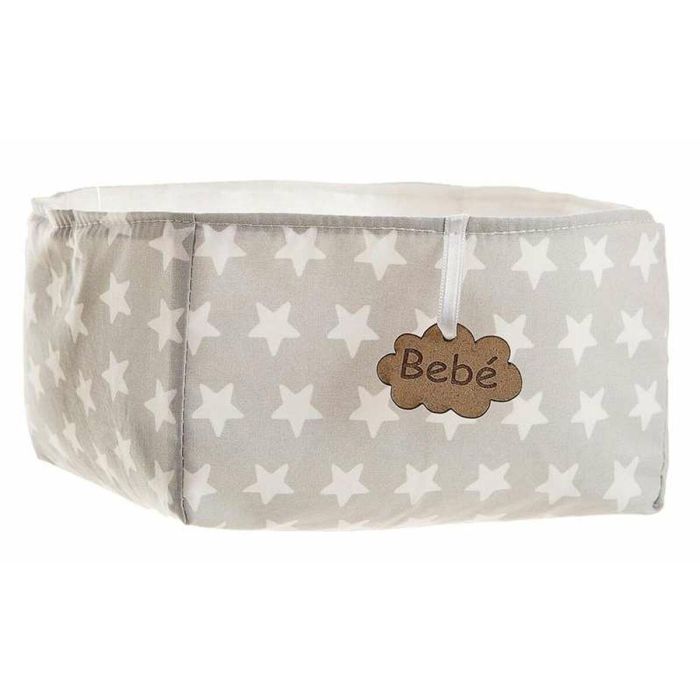 Cesta pequeña estrellas gris 18 x 15 x 10,5 cm Cesta pequeña estrellas gris 18 x 15 x 10,5 cm